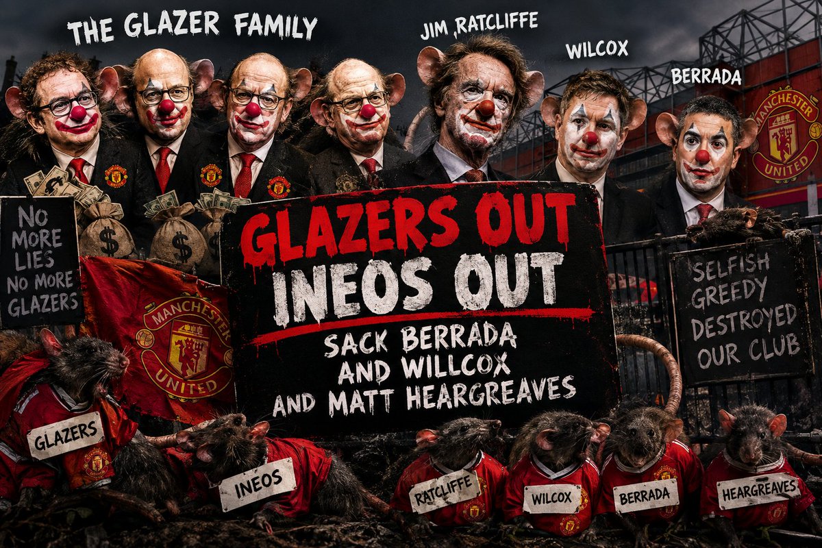 Gautham2021's tweet photo. Get out rats #mufc, @INEOS #Manchesterunited, @ManUtd https://t.co/x0Qxdw9pzW