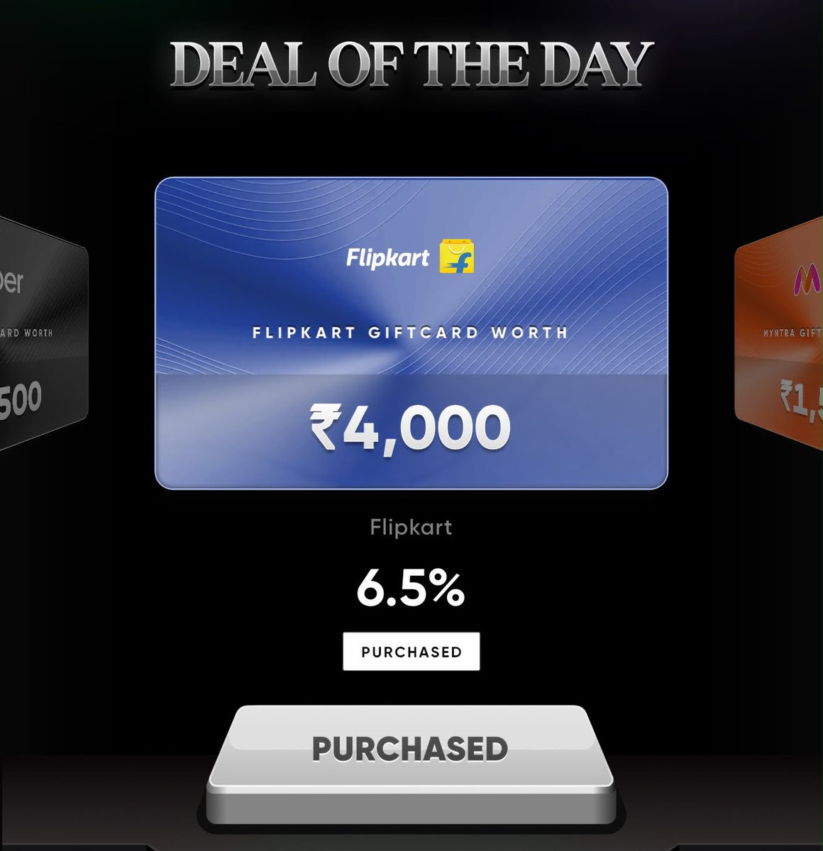 PointsPro's tweet photo. 🚨 Using Flipkart to buy gift vouchers at a discount

There were some comments about how this doesn't work and how it comes and goes.

Unlike Amazon Shopping/pay vouchers, I don't hoard them and buy them as needed.

So check if the gift vouchers are available to pay via FK GC, and then go ahead. I haven't had any problems doing this so far.

4-5% discount is easy to get, and for the last two days, it has been available at 6.5% on CRED.