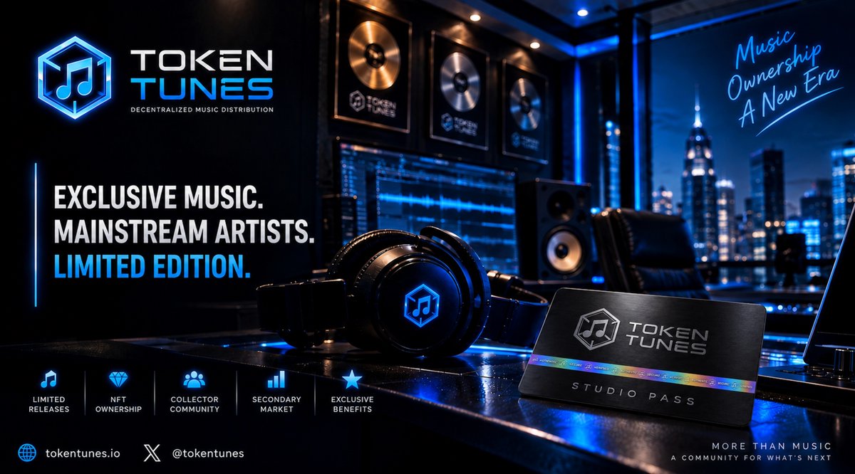tokentunes's tweet photo. The studio pass is the most important part of the Token Tunes ecosystem 🎫

It'll be a one-time mint on ETH that provides on-going utility for all of our music releases thereafter 🎵

Studio pass holders will always be our priority 🫡

Supply, price, WL and full details soon! ⏳ https://t.co/FMjtlwXLW2