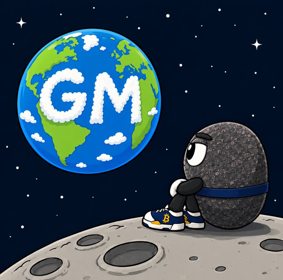 petrockbtc's tweet photo. Gm from the Moon. How is your morning going? https://t.co/a354tij9ty
