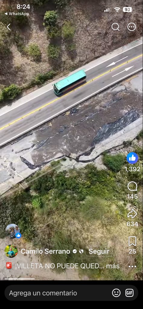 Ptulande's tweet photo. Nueva voz de alerta de la comunidad sobre deterioro de la
Vía Bogotá-La Vega- Villeta a la altura del kilómetro 75. Es una buena autopista que no se debe descuidar @ABDELAESPRIELLA @JorgeEmilioRey @InviasOficial @ELTIEMPO 
 https://t.co/iwq2mgKc6I https://t.co/oHMtQ1WCP6