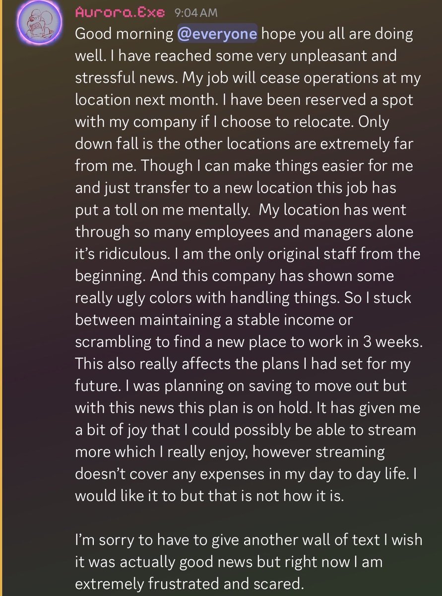 AuroraExe_'s tweet photo. [Life Update]
I’m not having any luck right now I’m a little scared. https://t.co/15kpcp2Wyj