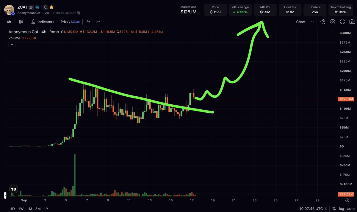 kale_abe's tweet photo. solana:HcRLc9VDgjLeK154xDawfb1dmVJ98DoSqcwTHGqiDeJR is coiling up for the move to $300M

I'm sorry but I just don't see any other coin beating this coin to $1B market cap when things get silly here

It's too memeable

Too many HUGE accounts shilling it

It's paired with the #1 altcoin of the cycle

Game over imo