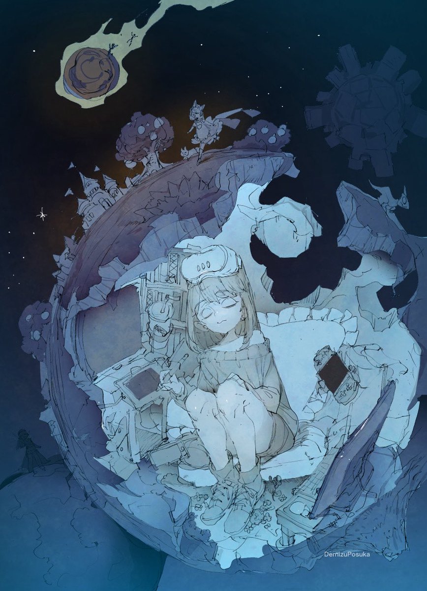 DemizuPosuka's tweet photo. 自分の星があればいい（2023の絵より） https://t.co/PYOkD6YEql