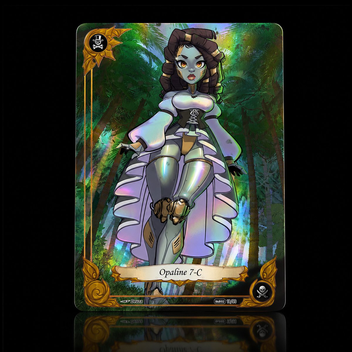 BootynBeauties's tweet photo. Opaline-C is fully charged! ⚡
Built by Bertha and Madame de Saint-Cyr to plunder Dorakhan’s cursed gold without losing her mind, this pirate android has officially left the workshop thanks to your pledges!
A new Steam &amp; Silk Corsair, designed by Deuza!
https://t.co/t81eAKhhRe https://t.co/QVlYSadhGR
