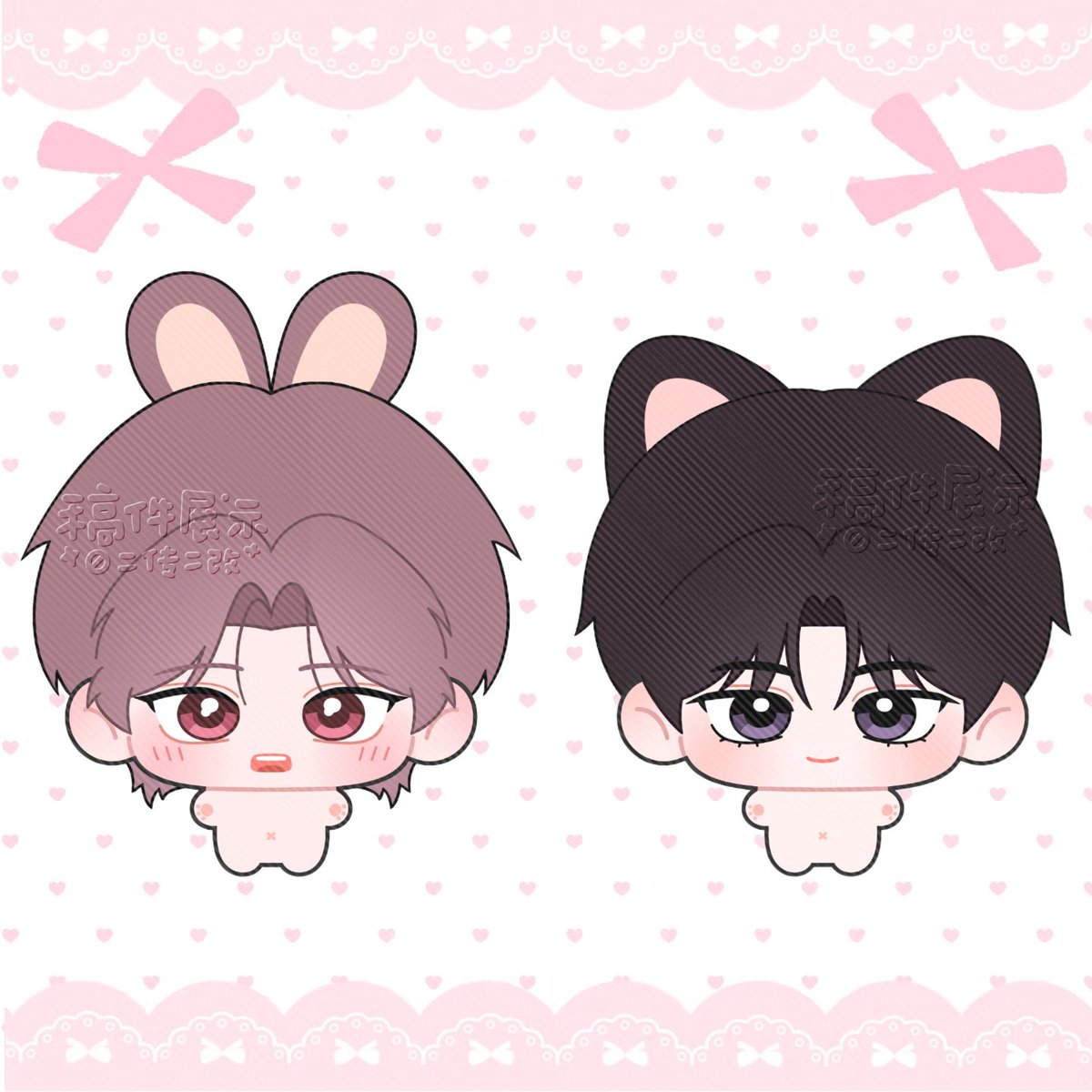 XunLin23102's tweet photo. 고희재 &amp; 선우진 인형 도안 🐰x🐱!

#밤은부드러워라 https://t.co/6K3QxXjYcu