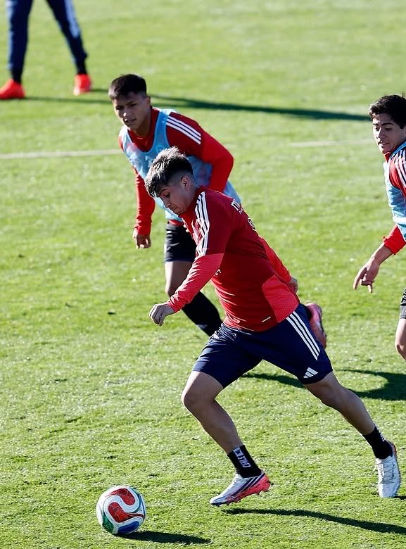 udechile's tweet photo. Nuestros futbolistas Marcelo Morales y Agustín Arce siguen entrenando junto a @LaRoja 🇨🇱 en Juan Pinto Durán de cara a los partidos válidos por la Fecha FIFA de septiembre-octubre, donde enfrentarán a Canadá 🇨🇦, Estados Unidos 🇺🇸 y México 🇲🇽 

¡Vamos con todo, azules! 🤘🏼 https://t.co/35IMI3EO2X