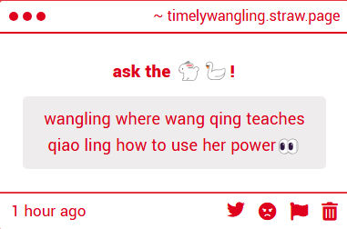 timelywangling's tweet photo. I FEAR WANGQING WILL DEFINITELY DO THAT!!!!! she sees potential in qiaoling, she would defo want her to get better at her powers. wangqing would also probably comfort qiaoling since it must be hard for qiaoling to enter people's life and witness their memories and all 😢 https://t.co/POF2pzaU0o