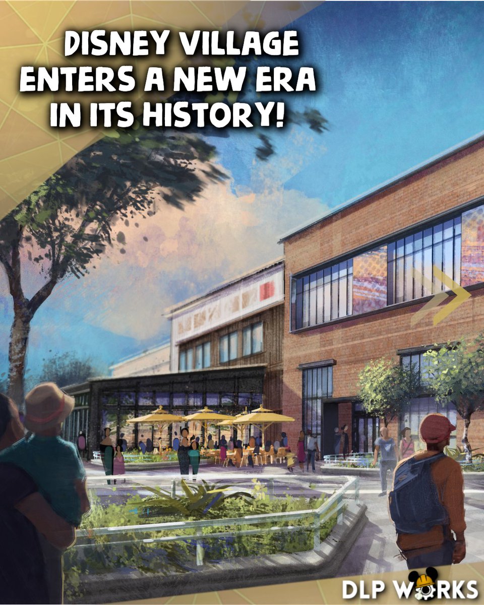 DLPWorks's tweet photo. [News] 🚧🚨 Disney Village enters a new era in its history!

➡️ The transformation of Disney Village is entering the final chapter of its transformation, with the goal of making it a destination in its own right within #DisneylandParis.
➡️ The offer will combine dining, shopping and entertainment venues, complementing the parks.
➡️ In order to continue transforming the entertainment district without disrupting the Guest experience, works will continue in phases during the second phase, which will focus on the buildings on the southern side.
➡️ Works between the two phases will overlap and continue until at least 2028, although no official end date has been announced.
➡️ The creative direction aims to continue integrating Disney touches while creating a distinct contemporary identity through:
➖ Materials
➖ Colors
➖ Textures
➡️ The future of the venues from the Royal Pub to Earl of Sandwich has not yet been announced. So stay tuned… 👀