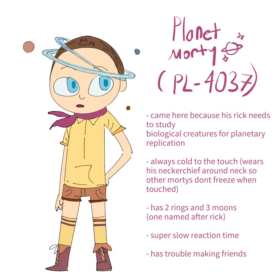rickamorte's tweet photo. Here's my addition to the MSC:
Planet Rick and Morty from Dimension PL-4037 to 'study' other Ricks and Mortys! #MortySummerCamp #rickorty https://t.co/4N9ylykOSV
