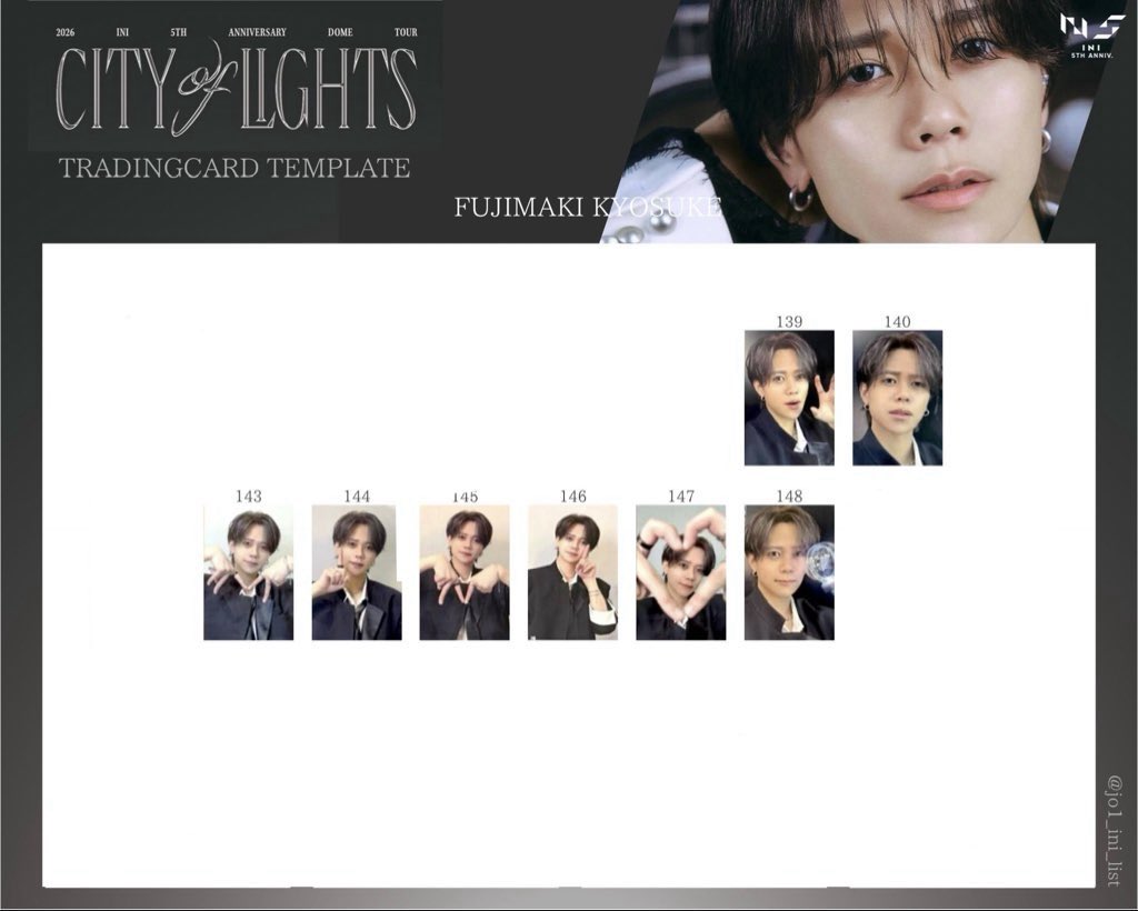 tjmk_luv0810's tweet photo. INI CITY OF LIGHTS トレカ交換
【譲】画像1
【求】 画像2>田島147
佐野149⇄藤牧セルカ(139.140.148)との交換
異種◎n:1可
7000円トレカ求めておりません。
郵送希望🐰
お気軽にお声掛けください⟡.·
#INI交換 #CITY_OF_LIGHTS https://t.co/4YpdHhLS6B