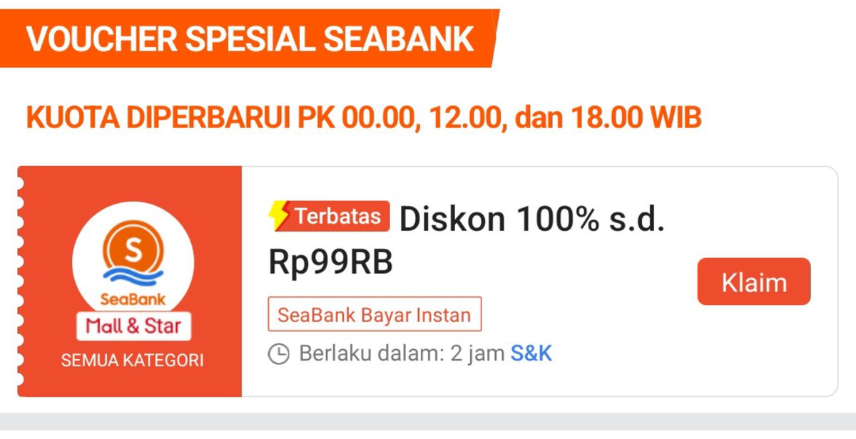 today_clouds's tweet photo. 🚨 SINI PENGGUNA SEABANK NGUMPUL DULU

BISA CHECKOUT GRATIS!!! 

mulai nanti malam dan besok, tapi klaim dulu sekarang
https://t.co/L0CMdVkirs https://t.co/IdN1nNlPl9