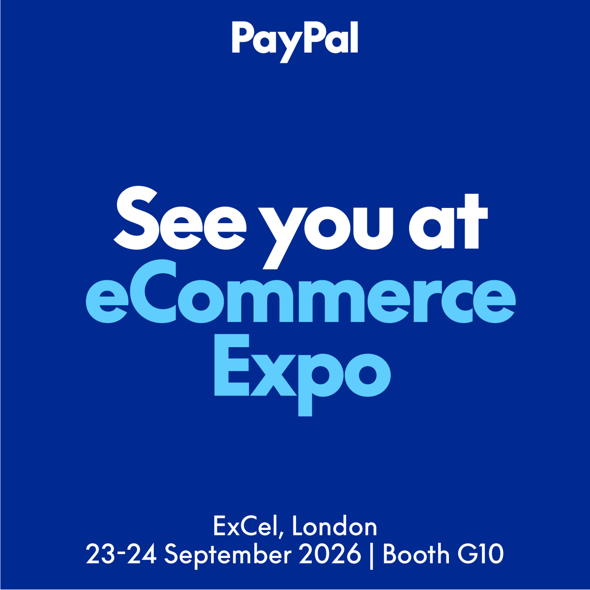 PayPalBusiness_'s tweet photo. What turns a browser into a buyer? Trust.

In ecommerce, trust can mean the difference between an abandoned basket and a completed purchase. That's why PayPal is coming to eCommerce Expo 2026 to bring “build for all business” to life.

Visit Stand G10 to connect with our ecommerce and payments experts and discover how we're helping businesses drive conversion and create seamless commerce experiences.

Want dedicated time with the team? Skip the queue and book a 1:1: https://t.co/o9wvlp4QG9