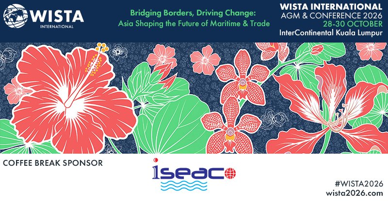 WISTAInt's tweet photo. 🤝 Sponsor Announcement – ISEACO 

We are pleased to welcome ISEACO as a the coffee break sponsor for  the 2026 WISTA International AGM &amp; Conference!

Thank you for supporting #WISTA2026

📅 To join us in Kuala Lumpur from 28-30 October – register here: https://t.co/F7fB5aETD9 https://t.co/rnnHpezgcA