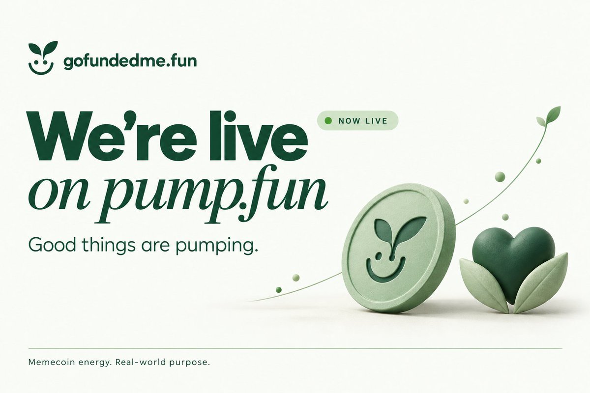 gofundedme's tweet photo. we're officially LIVE, meet https://t.co/wUuRALbH4g   

A token launchpad with purpose.            

Our launch model: 100% of creator fees go to linked GoFundMe campaigns.            

The goal? Turn memecoin momentum into lasting, real-world impact.            

We’re building for the long run. This is just the beginning.
