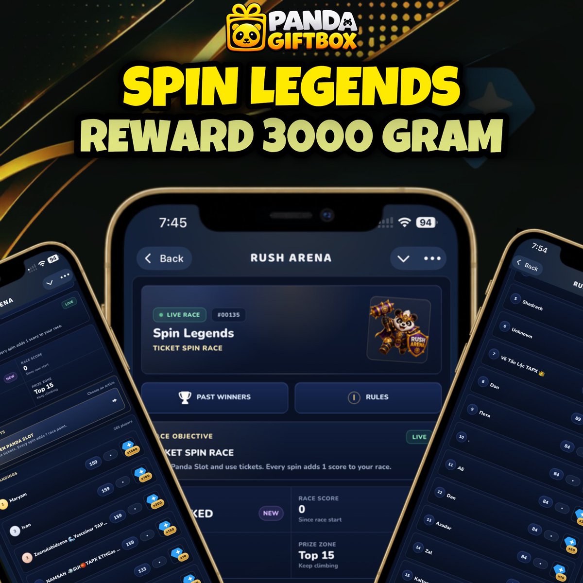 pandagiftbox's tweet photo. 🚀 SPIN LEGENDS IS LIVE! 🔥

Get ready for an exciting 7-Day Spin Race! 🎯

🎡 Spin & compete
🏆 Climb the leaderboard
🎁 Grab your share of the rewards!

⏳ 7 Days Left
👥 15 Winners
💎 3,000 GRAM (TON) Prize Pool

The race is already ON! 🚀
Don’t miss your chance to spin, compete & win! 🍀