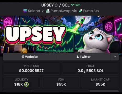 AlphaMemePump's tweet photo. Flagged $UPSEY at $55K π΅ MC.
πThose in my private TelegramβοΈ channel got on my signal early on , and longed on it.
Entry CA:
Et9hoXBRReqRKDUtjhPg4BvKzhawNqQTB99u4YoTpump
#SOL #SOLANA #UPSEY #MEMECOINS #PUMPSWAP #CRYPTOCALLS #CRYPTOMARKET https://t.co/KIE0RNQZNx