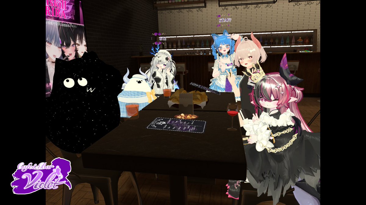 Tamaeda155's tweet photo. 今日のイベント参加！
最近あった良いことや国によって変わる年齢の話などをした！
キャストさんのお二方、同卓の皆さんとお話が弾んでめちゃくちゃ楽しかった！
アフターでは記念写真を撮れたので、またいつかご一緒できたら嬉しいね！
#Bar_Violet_vrc https://t.co/oYCR80cEYu