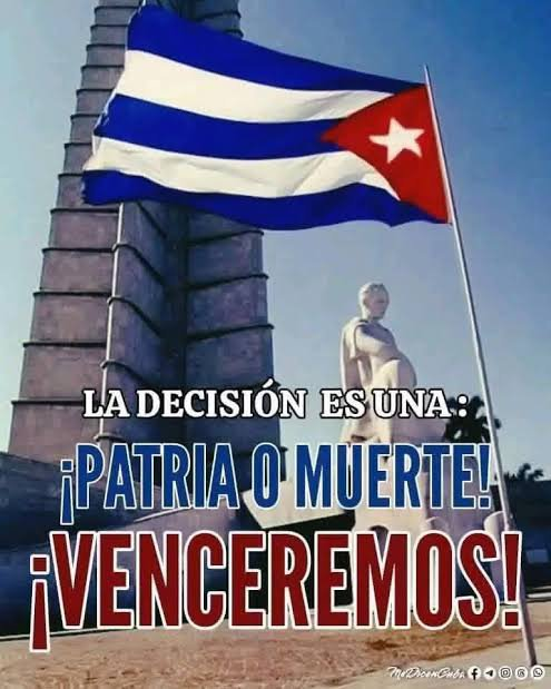 JuanaMaria52416's tweet photo. La decisión es una: ¡PATRIA O MUERTE! ¡VENCEREMOS!
#CubaEstáFirme 
#CubaNoEsUnaAmenazaElBloqueoSí 
#Cuba https://t.co/Bo4oy6jz65