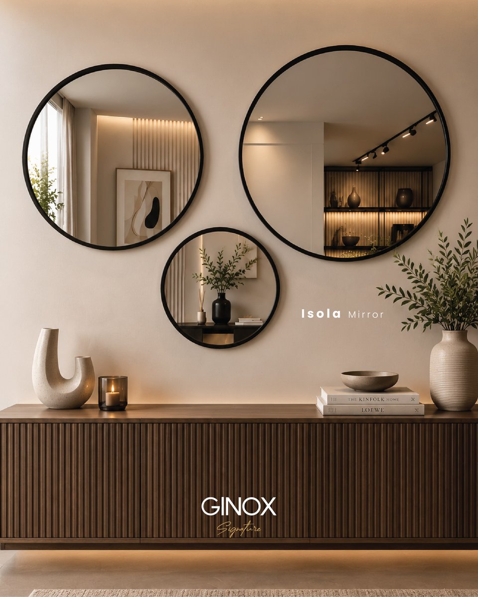 FrederickLfs's tweet photo. Isola Mirror Set—three round mirrors adding depth, elegance, and a modern touch to your space. Custom colors and sizes available. Discover Ginox Signature at our Dekwene-Mkallis Road branch: 03 474 886. https://t.co/TitTy9TqzG