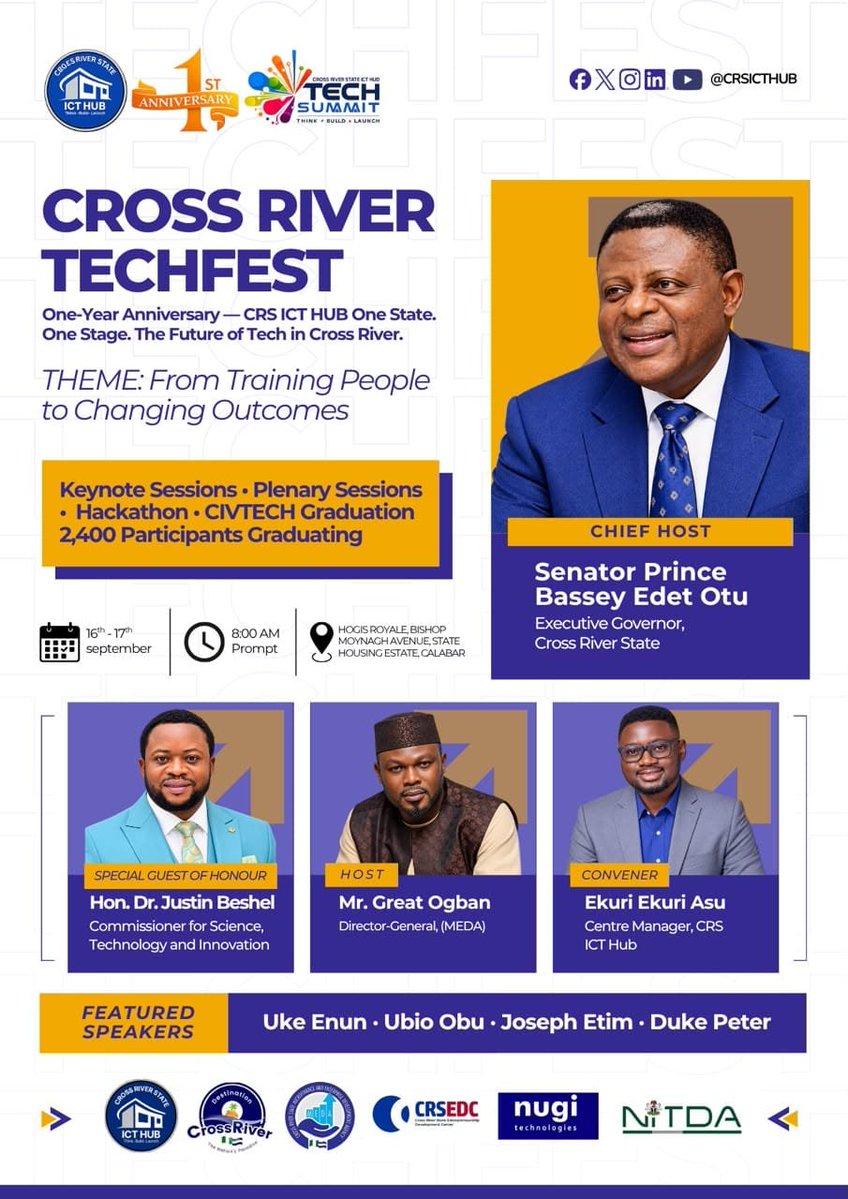 thatfigmaguyy's tweet photo. Saw a post and registered, I love insightful experiences, and the TechFest had interesting Keynote Speakers.

Saying Thankyou to the organizers 
#techfest 
#crossriver 
#crsicthub 
#techincalabar 
#thatfigmaguyy https://t.co/6rbrBsOGvK