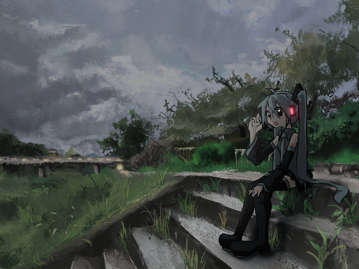 daaaRuR's tweet photo. 鴨川　初音ミク https://t.co/nRTgmLYAek