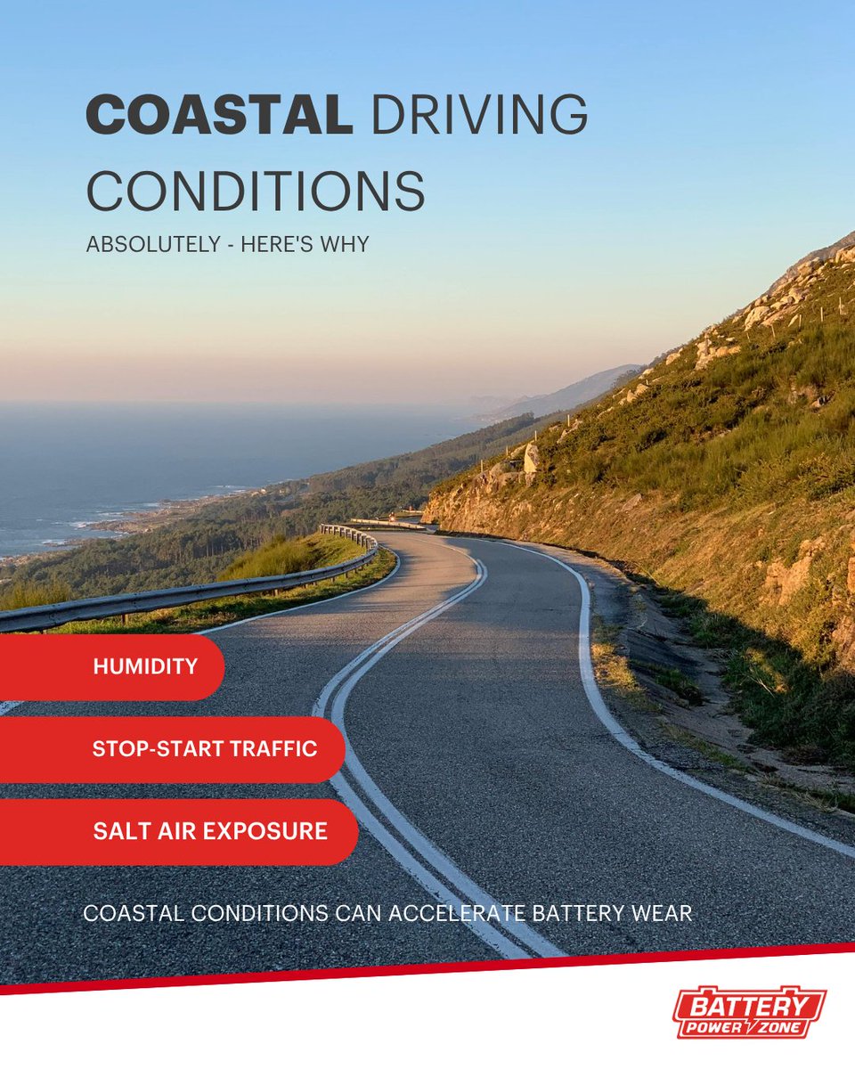 BatteryPowerZo1's tweet photo. Coastal humidity and inland heat can affect battery performance differently. 

#BatteryPowerZone #CarBatterySA https://t.co/nW2zZuTuOd
