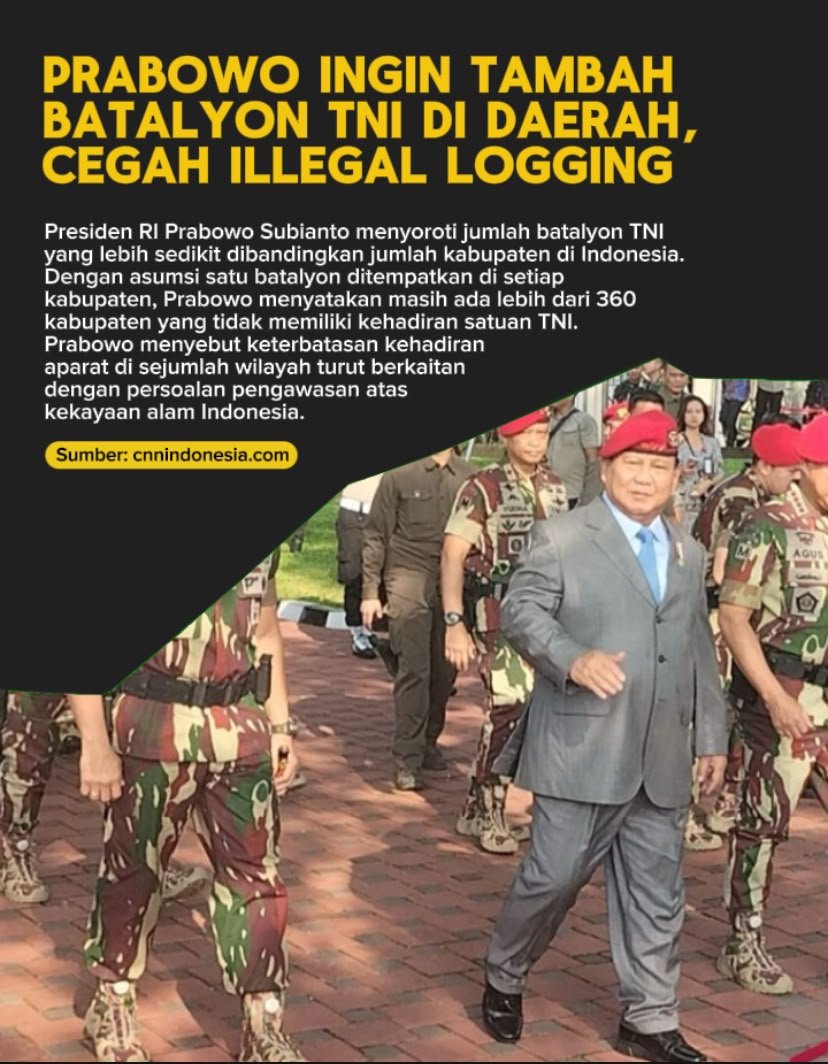 p3mohon's tweet photo. Rencana penambahan Batalyon TNI difokuskan untuk amankan kawasan hutan dari pembalakan liar. Nah ini upaya yg bagus, semoga berjalan baik https://t.co/2jJVqbzZA8