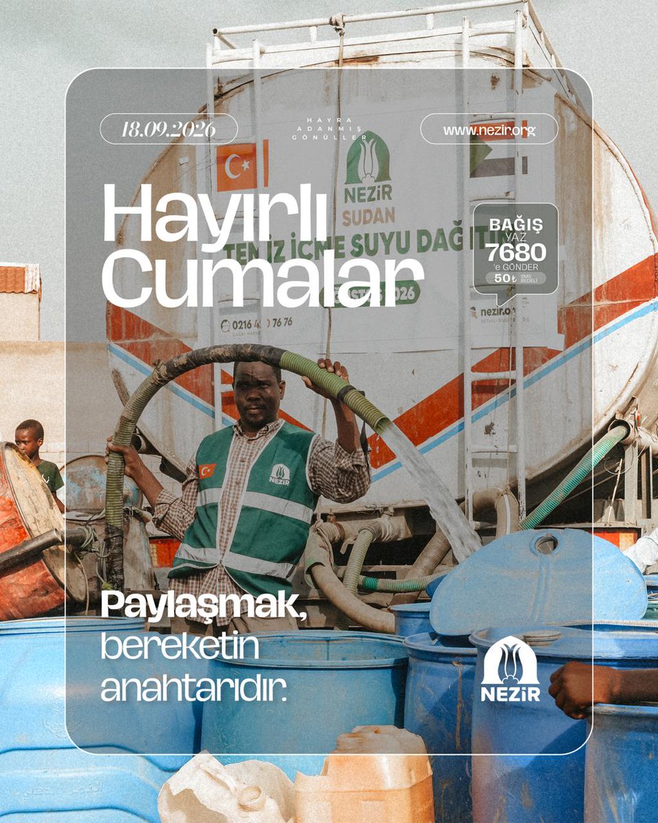 NezirDernegi's tweet photo. Paylaşmak bereketin anahtarıdır. 
#Nezir #HayırlıCumalar https://t.co/L2SuEE3ycE