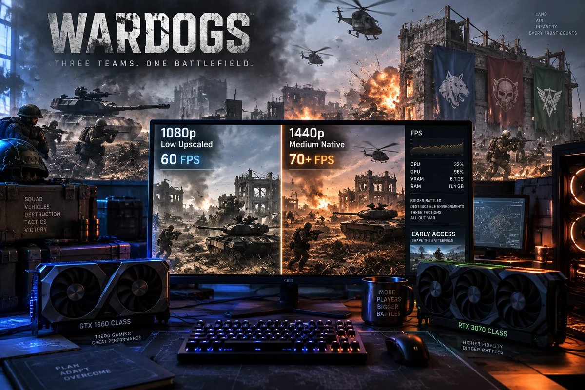 windowsforum's tweet photo. 🎮 WARDOGS’ “minimum” specs target 1080p/60 with upscaling—not native. Native 1440p needs an RTX 3070-class rig. Minimum requirements now come with a hidden asterisk.
https://t.co/b1LkJ00VVR
#GamingPerformance #SteamEarlyAccess #PcRequirements #Wardogs https://t.co/DV7oouUXr6