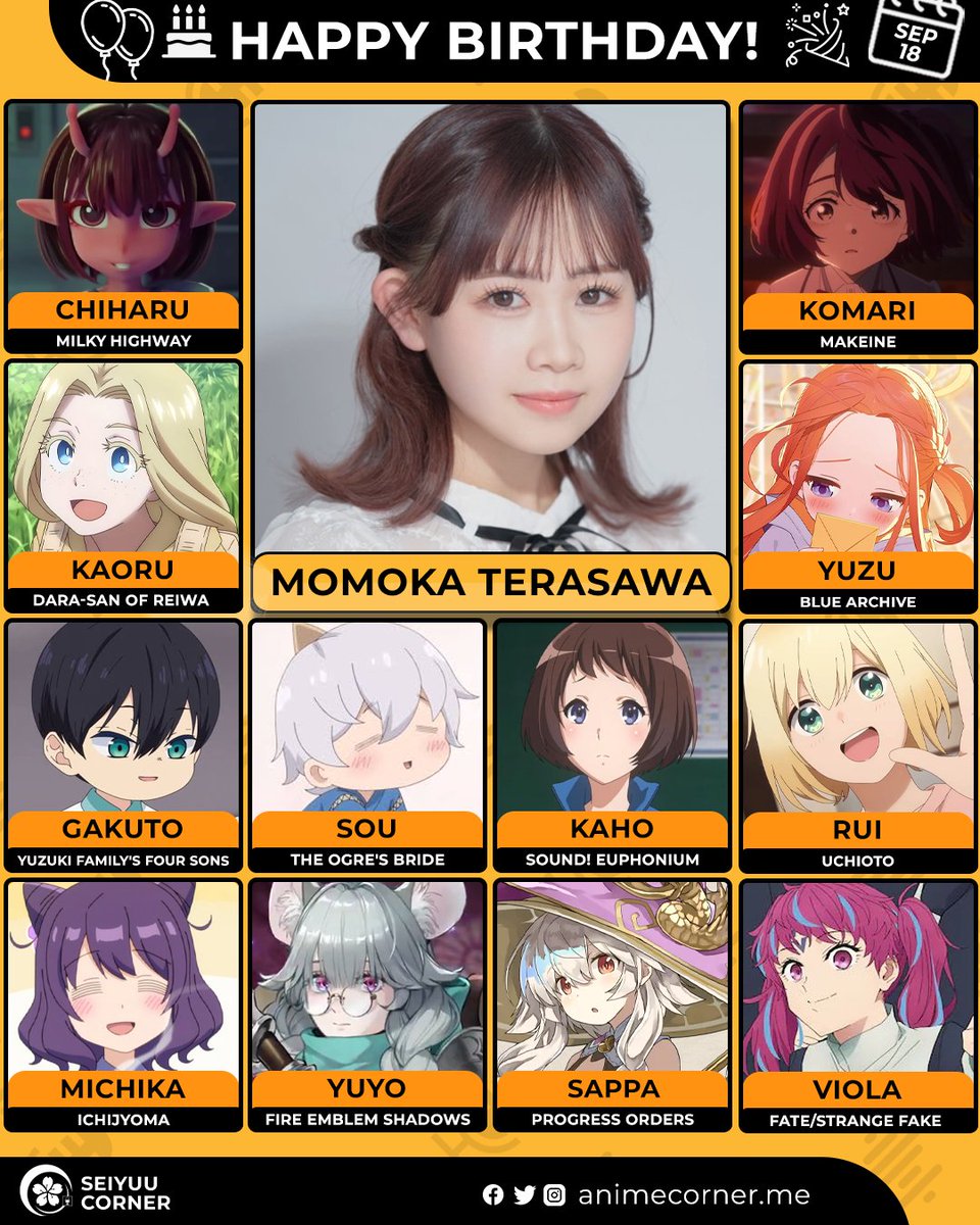 seiyuucorner's tweet photo. Happy birthday Momoka Terasawa! 🎉 

Let's wish her all the best @momoka_terasawa 

#MomokaTerasawa #寺澤百花 #寺澤百花生誕祭2026 https://t.co/aIbuJ34mmG