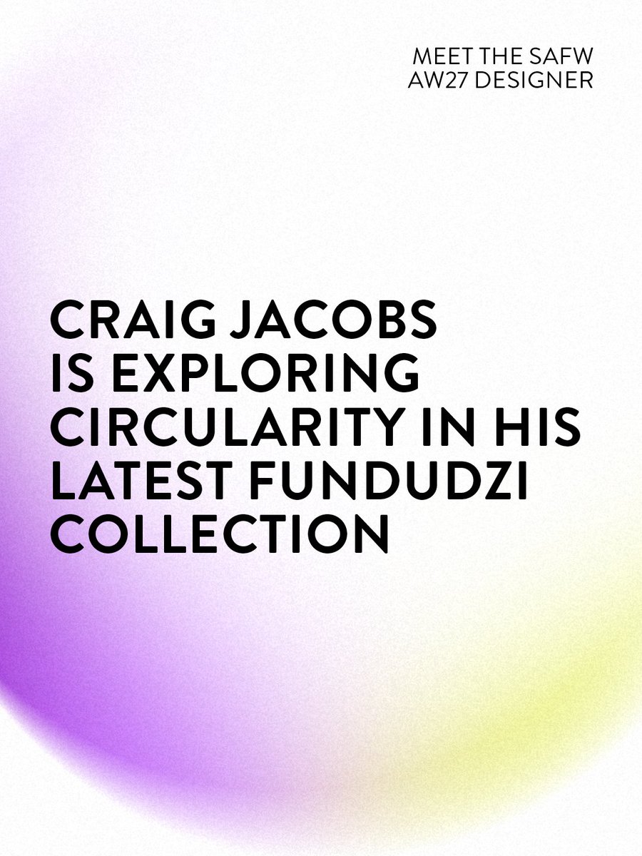 safashionweek's tweet photo. From recycling last season to thrifting for AW27, @Fundudzi by Craig Jacobs continues to push sustainable boundaries by exploring circularity to give his collection the possibility of another life.
21 to 25 October at Hyde Park Corner.
#SAFWAW27 #CollectionbyJCLeroux #JCLeRoux https://t.co/c0tFtOnhar