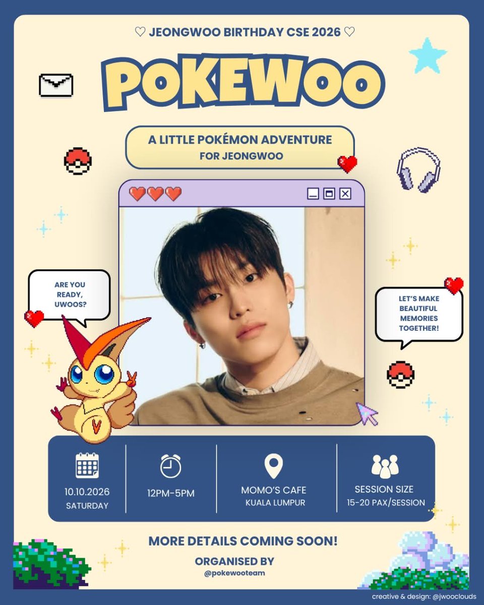 junkyulov3's tweet photo. ★ 𝐏𝐎𝐊É𝐖𝐎𝐎 — 𝐉𝐄𝐎𝐍𝐆𝐖𝐎𝐎 𝐁𝐈𝐑𝐓𝐇𝐃𝐀𝐘 𝐂𝐒𝐄 𝟐𝟎𝟐𝟔 ★ 

Our little adventure is getting closer, UWOOs! 🎮♡

Come join us for a special day filled with sweet moments, lovely memories, and lots of love for Jeongwoo. 💙

Everything you need to know is in the post. https://t.co/IsNNWgJfz0
