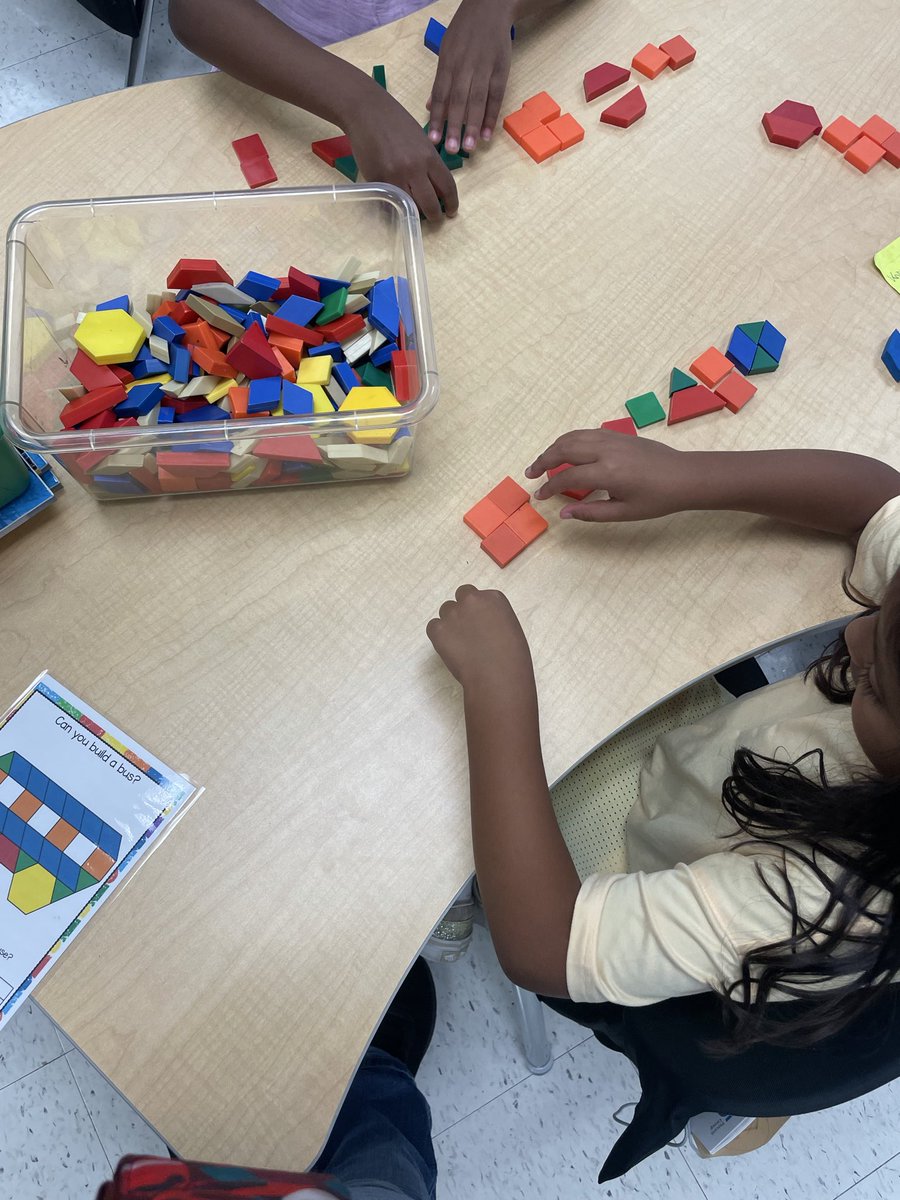 IsonS_Kinder's tweet photo. Here’s a glimpse into Mrs.Chinn’s class! Today, students were using smaller shapes to create bigger shapes, during math small group time! #fultoncountyschools #isonspringselementaryschool @IsonSpringsES #shineandsucceed https://t.co/8T1ZaGTENa