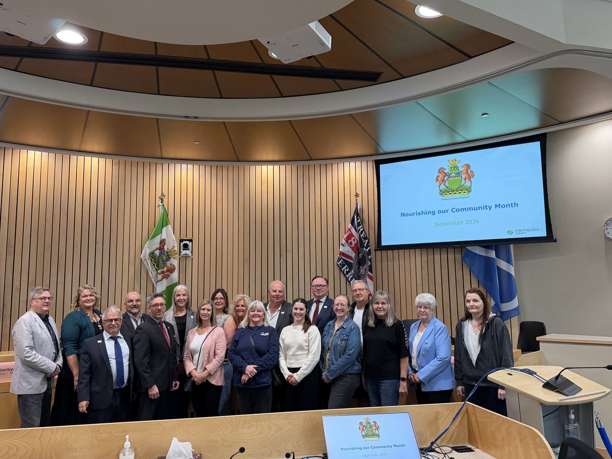 RodFrank12's tweet photo. #StrathconaCounty #SherwoodPark proclaims Nourishing Our Community Month - our gratitude to @StrathconaFB for your decades of service to the most vulnerable. https://t.co/lWKBbdKfc6