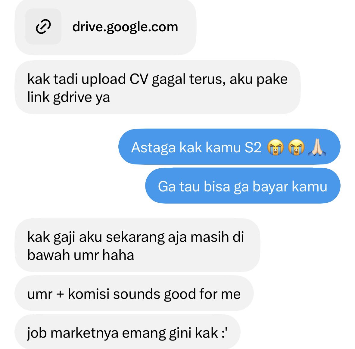 kucinghilang_'s tweet photo. JOB MARKET GILA BGT, ADA AWARDEE LPDP LULUSAN S2 YANG APPLY. Gila sedih banget. negara jelek banget, pemerintah gagal. sumpah sedih banget💔😭😭 https://t.co/02yVNR1kh4