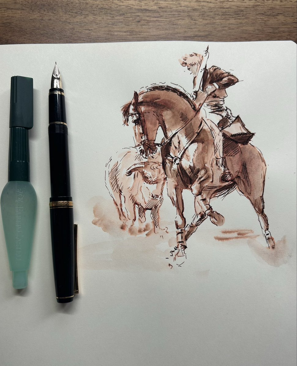 Rux_Dacoromana's tweet photo. My usual fountain pen and water brush combination for quick studies 💫 https://t.co/eAjy1M0lK1