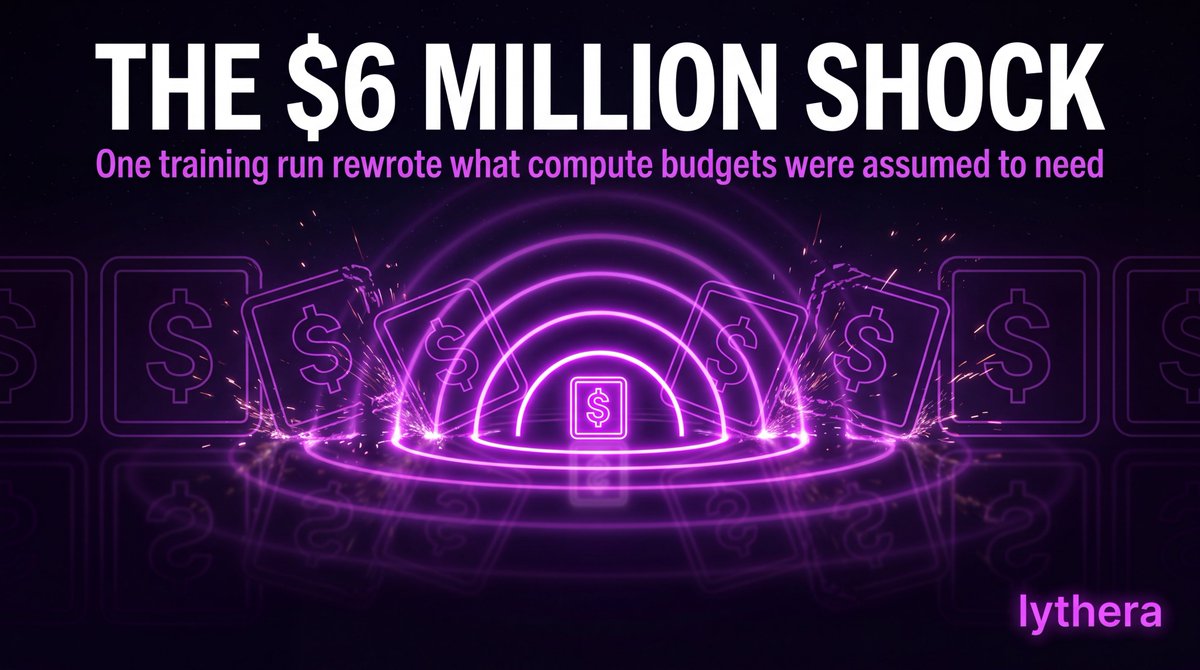 LytheraAI's tweet photo. A $6 million training run matched the 
performance of models that cost $100 million or
more to build.

DeepSeek V3 didn't just ship a good model — it 
rewrote what the industry assumed about 
compute budgets overnight. 💥 https://t.co/5zSUnedBwN