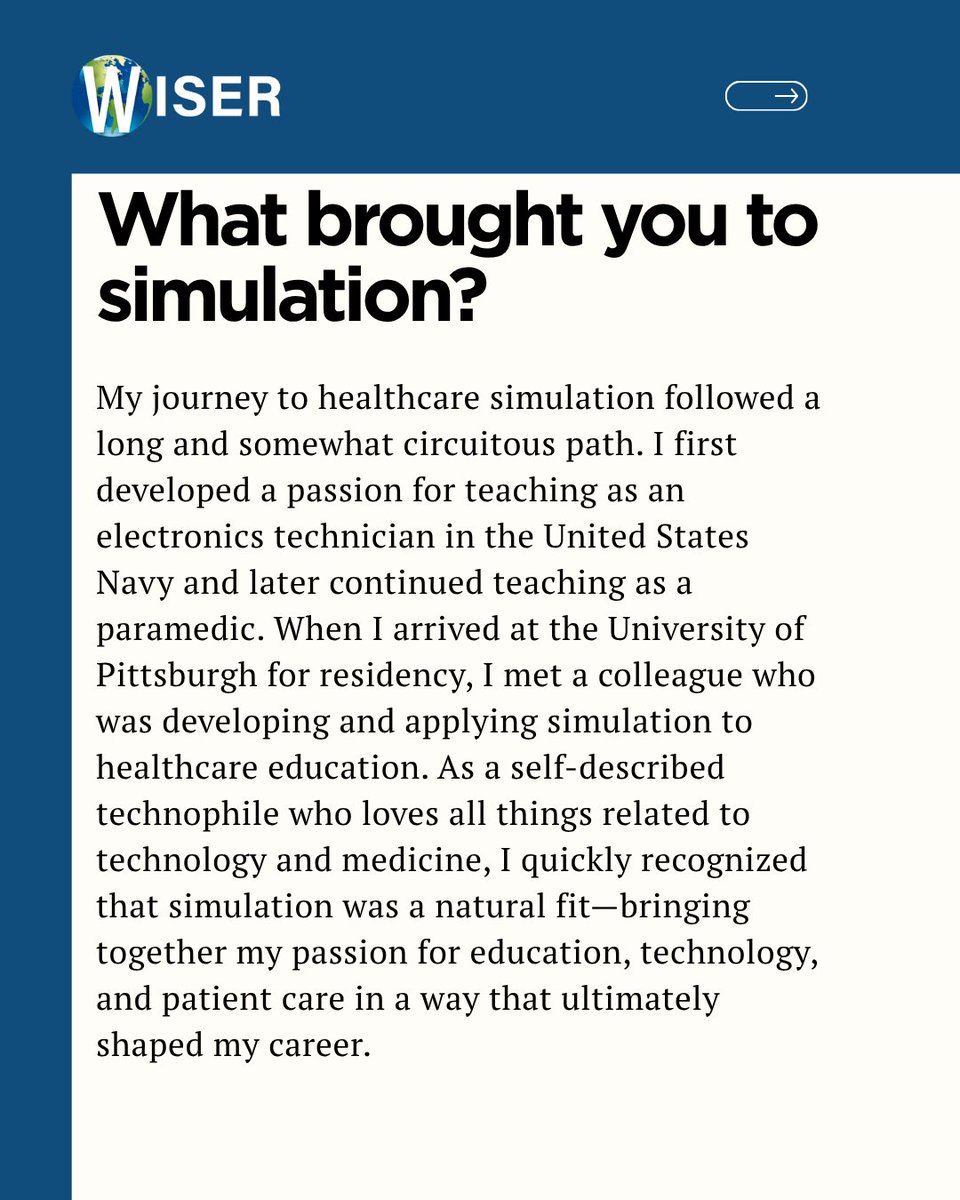 WISERSIM's tweet photo. Happy Healthcare Simulation Week! We decided there was no one better to tackle this year's theme, Sim Found Me, than our Director, Dr. Paul Phrampus.Swipe through to read all about what simulation means to Paul, and how sim found him!
#hcsimweek #WISER #UPMC #Pitt https://t.co/PUSQjXRCJb