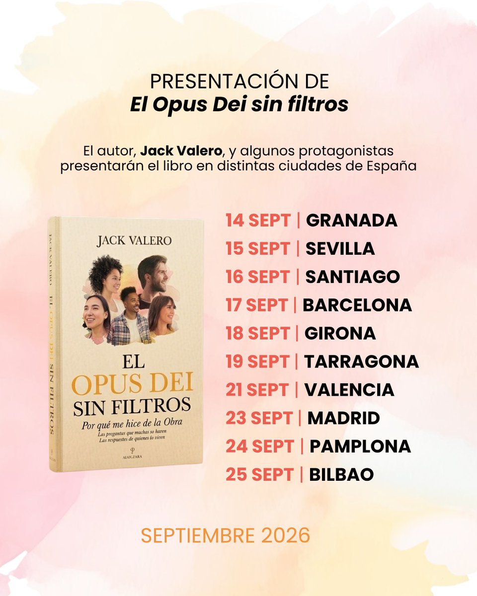 opusdei_es's tweet photo. 📖 @jackvalero sigue presentando su libro "El Opus Dei sin filtros" por distintas ciudades de España.

Ayer estuvo en Santiago y hoy lo presenta en Barcelona 🔥

📍 Col·legi de Periodistes de Catalunya. Rambla de Cantalunya, 10.
🕖 19:00 horas https://t.co/66P1Sp7tME