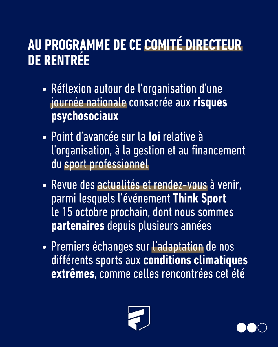 FNASS_'s tweet photo. 📚 Le Comité directeur de la FNASS faisait sa rentrée ce mardi 15 septembre.

Plusieurs enjeux majeurs pour les sportives et sportifs professionnels étaient au cœur de nos échanges.

Le sport bouge. La FNASS aussi.

#FNASS #SportProfessionnel #Sportifs #Sportives #Sport https://t.co/AR9IihDHvG