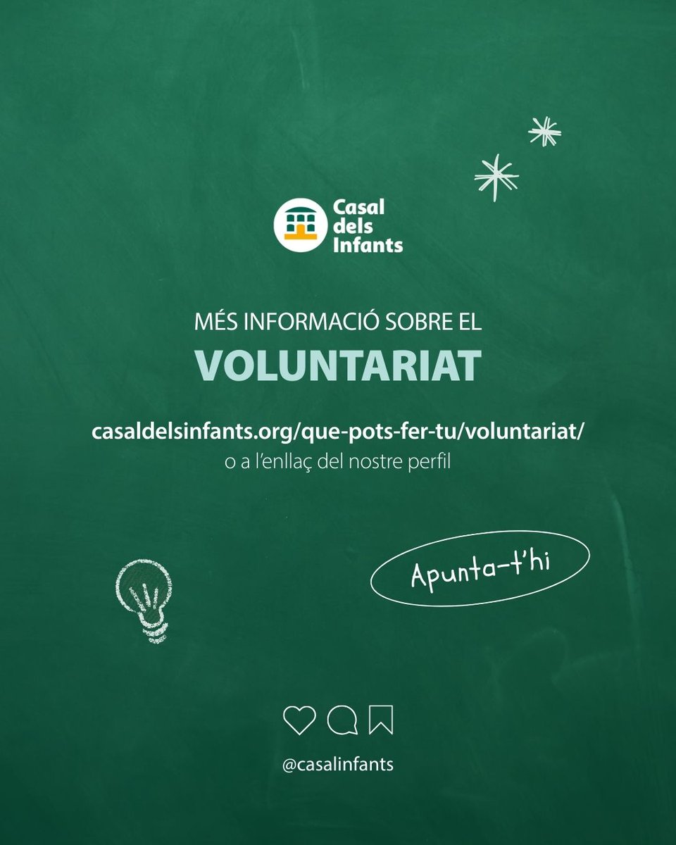casalinfants's tweet photo. 📣 Vols ser part del canvi?
🙌🏽 Aquest inici de curs, suma’t al Casal dels Infants! Participa en serveis de suport a la criança, dinamitza activitats de lleure, ajuda al reforç escolar i molt més.

🔗 Més informació sobre el #voluntariat al Casal ➡️ https://t.co/I2thxkmI1h https://t.co/WQbJ6Rnbas