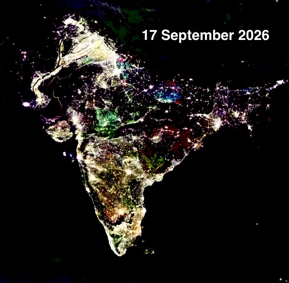 SirKazamJeevi's tweet photo. NASA just released a photo taken from space. This is how India is looking right now. #DiyaJalao https://t.co/dQOQjcAGFg