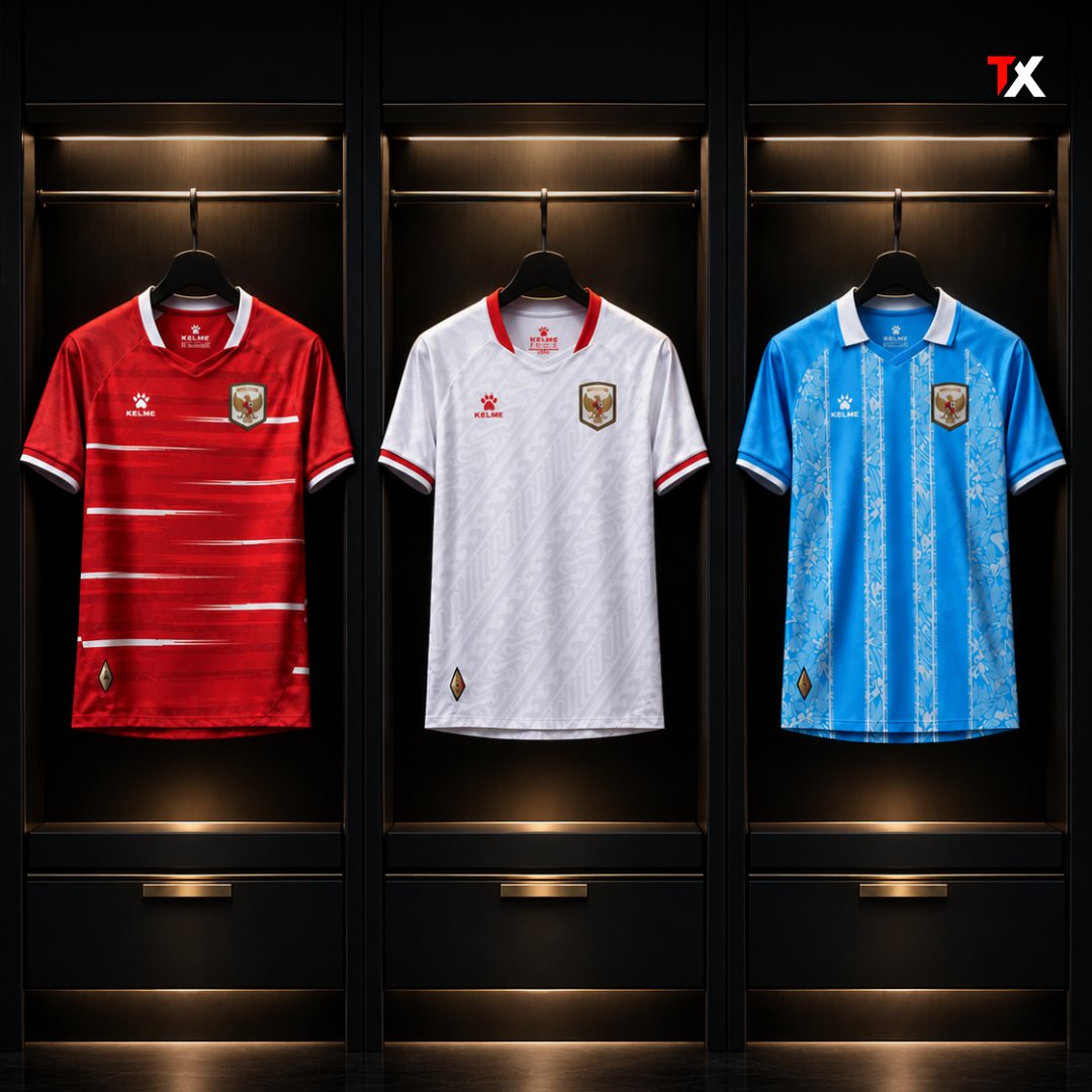 TimnasXtra's tweet photo. 👕🇮🇩 Indonesia’s three Kelme kits are here!

Your pick? 👀 https://t.co/QECpMKjL0Q