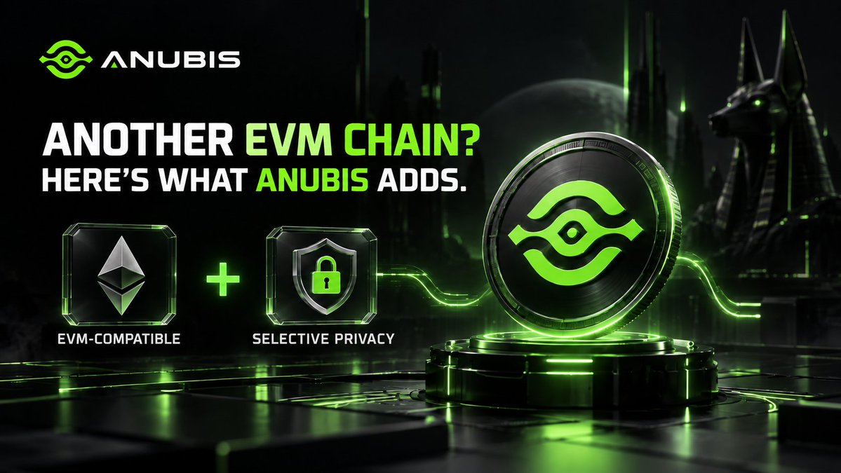 AnubisChainL1's tweet photo. ⚡ Another EVM chain? Here’s what Anubis adds.

Anubis is EVM-compatible — so developers can build in an environment they already know.
But familiarity is only part of it.

🛡️ The difference is what Anubis adds underneath: Selective Privacy.

Applications can protect sensitive information without making everything private — revealing what’s needed when verification matters.

That means builders can stay in a familiar EVM environment, while gaining more control over what their applications expose onchain.

Familiar environment. More control over visibility.

That’s the point.

#AnubisChain #EVM #SelectivePrivacy #Layer1 #Web3