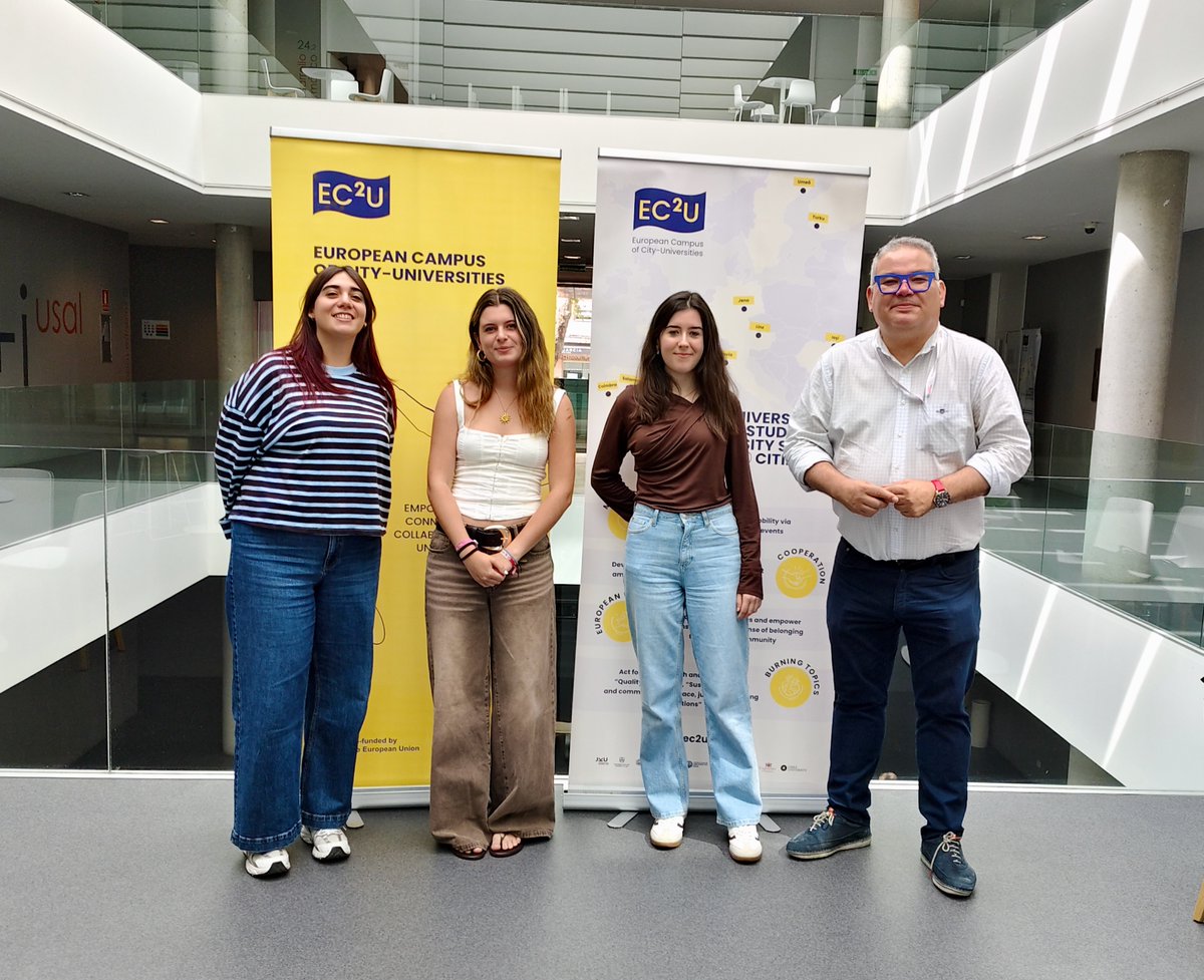 USAL_EC2U's tweet photo. We are welcoming today to our two new @EC2U_Alliance @usal  Ambassadors! 💛

Alba Gómez and Ángela Munárriz  have been selected and appointed to bring the Alliance closer to our whole university community. So happy to have you on board!! https://t.co/xi5Dy6xpAE