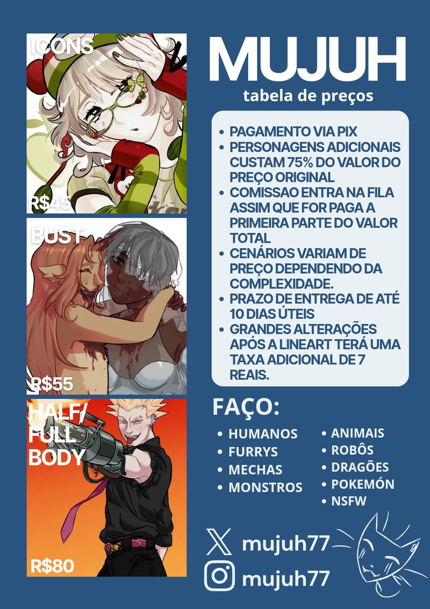 mujuh77's tweet photo. 🍉📨 — COMISSÕES ABERTAS !!
 A tabela de preços foi atualizada, para mais informações consulte os termos de serviços pela dm!

#commissionㅤ #comissoesabertas #ocs #digitalart https://t.co/8a4f7bf1Cb