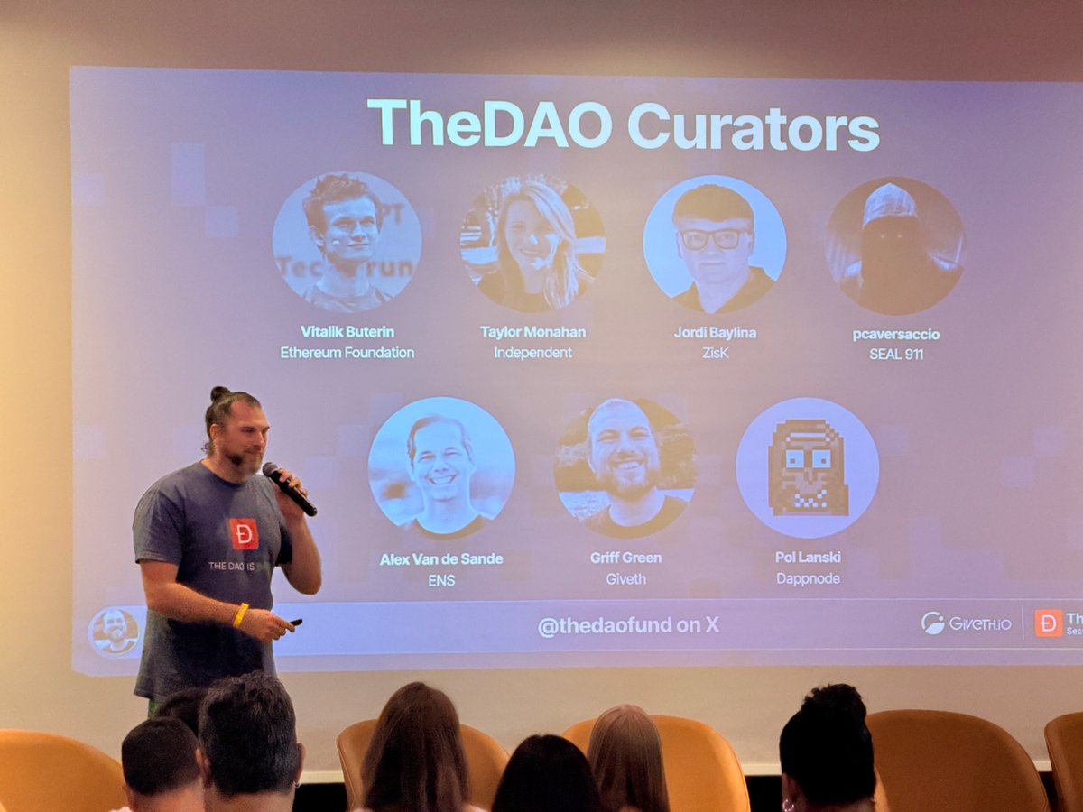 theobtl's tweet photo. Today, @griffgreen and @thedaofund are at @ETHSpain_. Come find him in person at the booth, or virtually head straight to https://t.co/lzvQw3mRYX! #ETHSpain #TheDAOisback https://t.co/qeKOOLtK7U