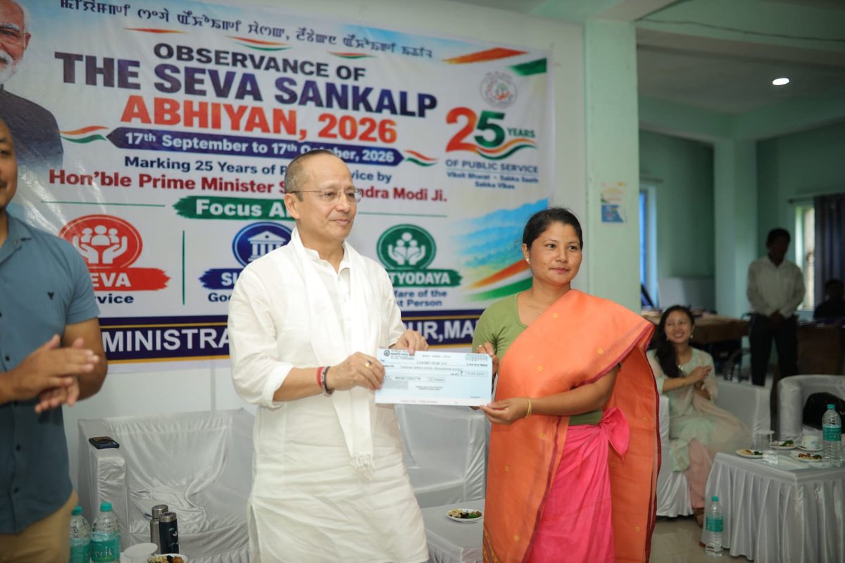 thbasantasingh's tweet photo. Glad to be part of the launch of #SevaSankalpAbhiyan 2026 at  Panchayat Resource Centre, Mini Secretariat Complex, Bishnupur, in the presence of H/Minister Shri @KonthoujamG , alongside H/MLAs Shri @robindro22 , Smt. I. Nalini Devi and Shri Th. Shanti Singh, https://t.co/nN5s8ivor9
