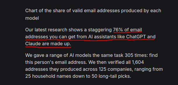 ThunderSteedLLC's tweet photo. Using AI to pull leads? Don't do it. Unless you want to see what a 76%+ bounce rate does for your email deliverability! https://t.co/M2UOgXMXu9